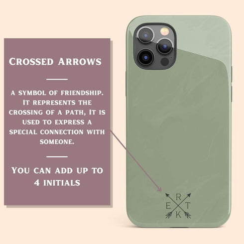 Custom Initials Crossed Arrows iPhone Case